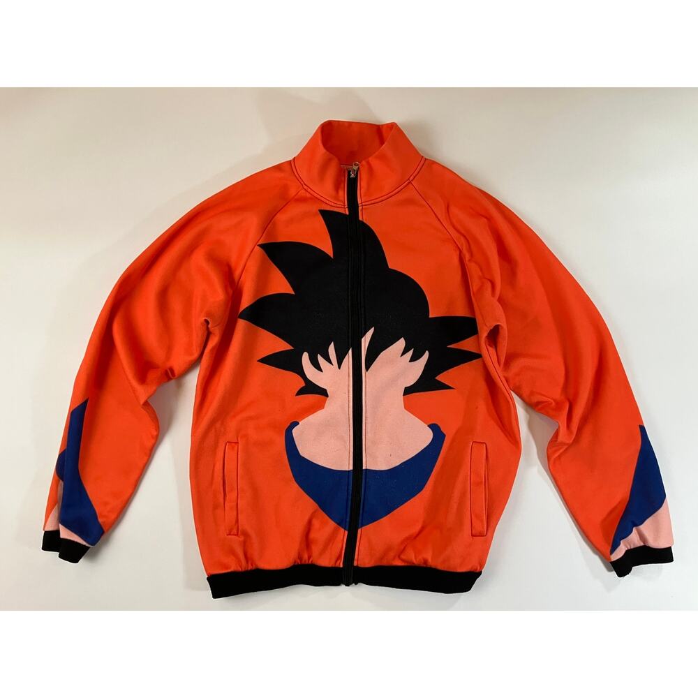 Goku Dragon Ball Inspired Orange Full Zip Track Jacket Anime Cosplay Large